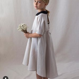 Popelin cream linen dress size 7